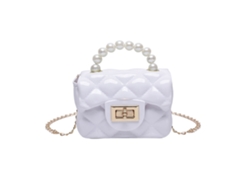 Bolso De Hombro Pequeño Impermeable Para Mujer Con Asa De Perlas De Imitación, Pu Fashion