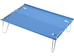 Mesa Plegable Portátil Para Camping En Aluminio Azul, Pequeña, Ligera, Compacta, Estable Y Duradera.