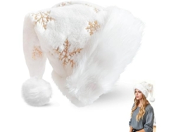 Gorro De Papá Noel Con Copos De Nieve Dorados, Para Niños, Pero También Apto Para Adultos Y Toda La Familia, Ergonómico, Para Uso Diario.