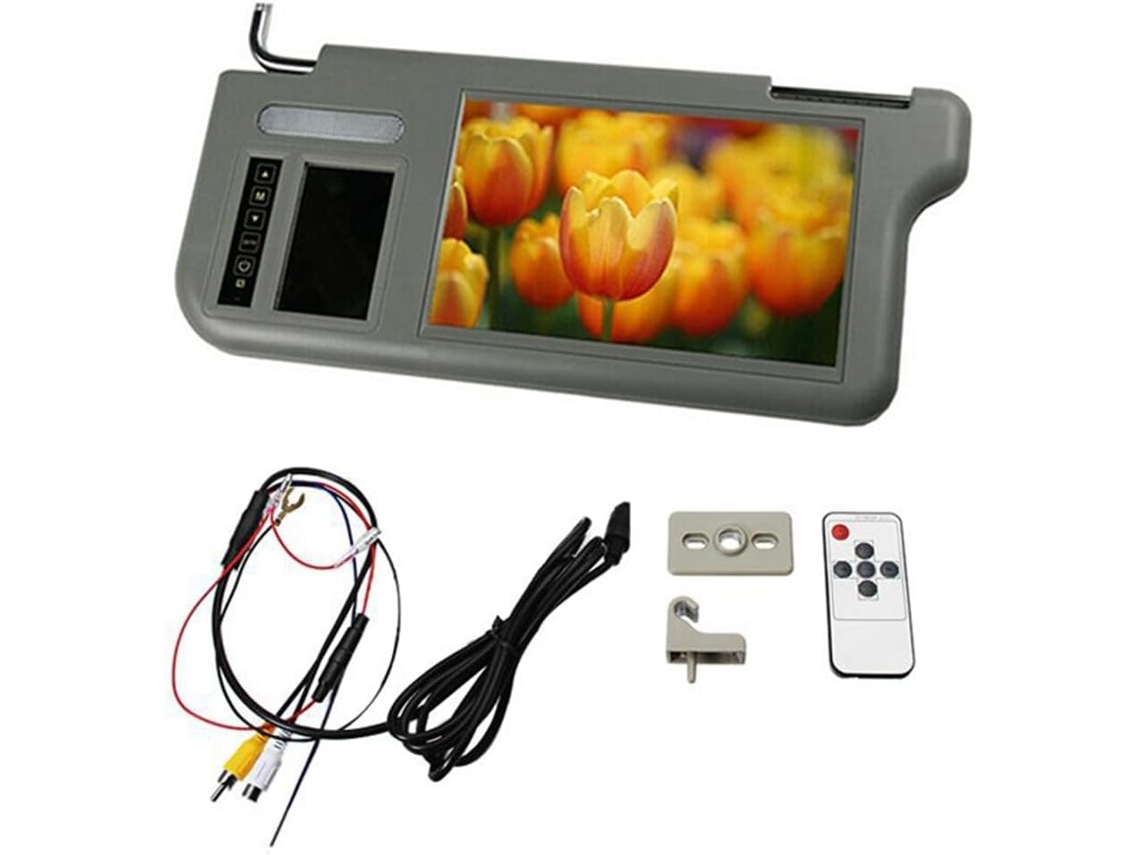 Espejo Retrovisor Izquierdo Para Parasol De Coche De 7 Pulgadas, Color Gris.