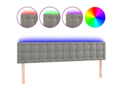 Maison Exclusive - Cabecero Con Led De Terciopelo Gris Claro 200x5x78/88 Cm