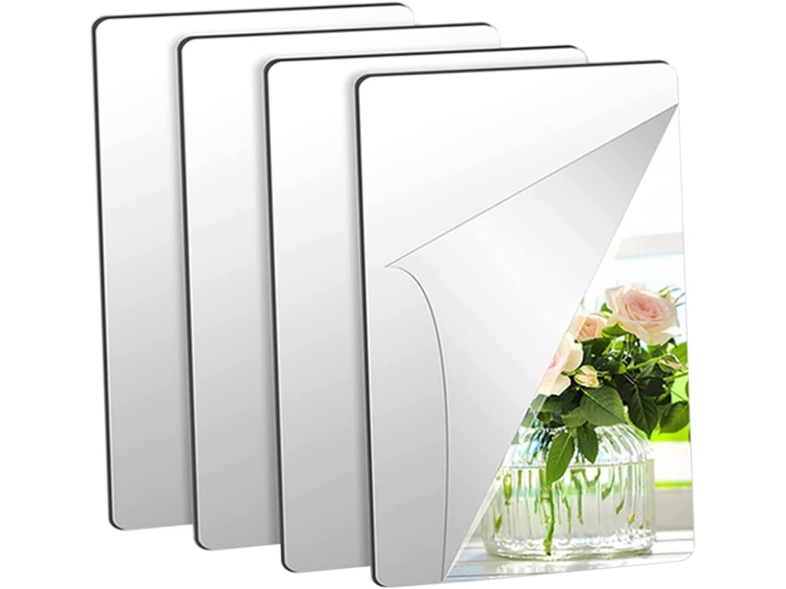 Pegatinas De Pared Con Efecto Espejo (4 Piezas), Vinilos Decorativos Para Salón Y Baño.