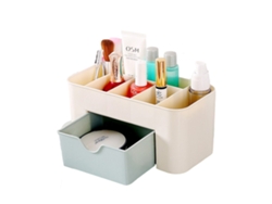 Organizador de maquillaje cajón con divisores azul (20.5x10.5x10cm) Kofihety