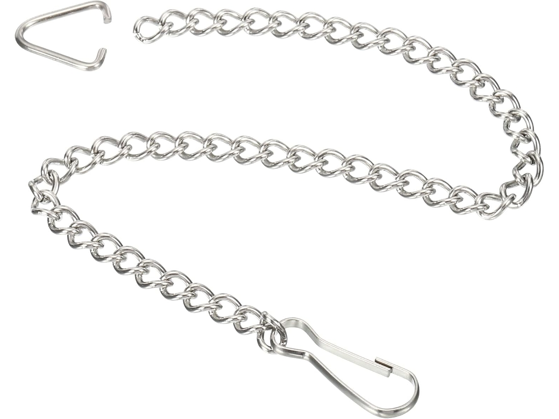 Cadena Para Puerta De Inodoro De 25 Cm. Conexión Ovalada Para Descarga De Acero Inoxidable 304.