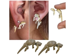 2026-aretes De Lagarto 3d Para Mujer Niñas Animal Post Studs Joyería Regalo Vintage