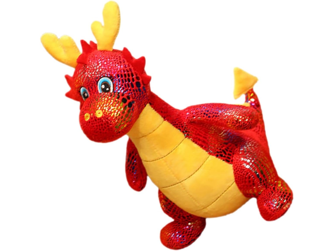 Mascota China De Peluche De Dragón Rojo, Regalo Decorativo Para La Familia.