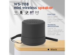 Coluna Bluetooth Eifson Ws-580 Mini Altavoz Inalámbrico, Radio Fm (negro)