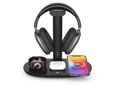 Soporte Cargador YDCY WXCD-221028-8FM (Qi/iPhone/AirPods/iWatch - 15W - Negro)