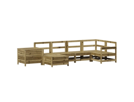 Conjunto 7 de sofás de jardín VIDAXL madera de pino impregnada