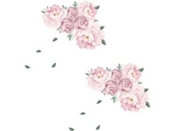 Juego De 2 Adorables Pegatinas Florales Para Pared, Fáciles De Despegar Y Pegar, Ideales Para Decoración.