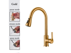 Grifo de cocina extraíble, modos de rociado versátiles, construcción de acero inoxidable, cf04043 Gold OEM