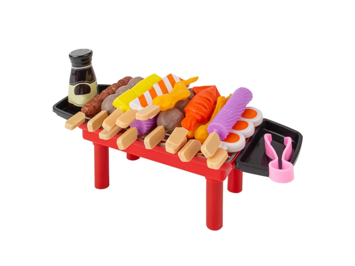 Ats-set De Barbacoa Para Niños 28 Piezas Con Parrilla Y Comida Simulada Juguete De Cocina Role Play
