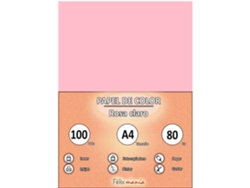 A4 80Gr Papel Rosa Claro 100 Hojas