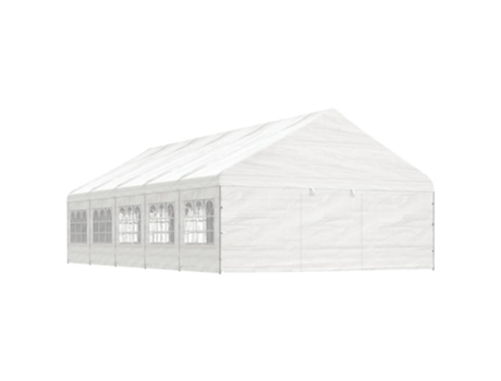 Cenador con techo polietileno blanco 11.15x5.88x3.75 m VIDAXL