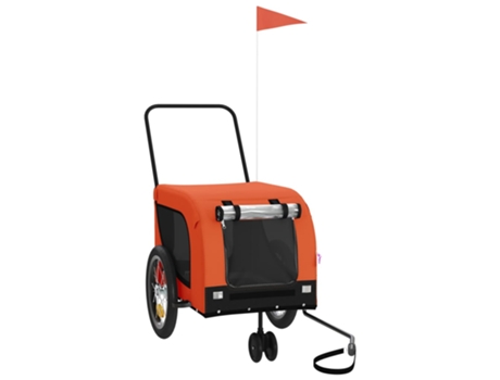 Remolque De Bicicletas Para Mascotas VIDAXL Naranja Hierro