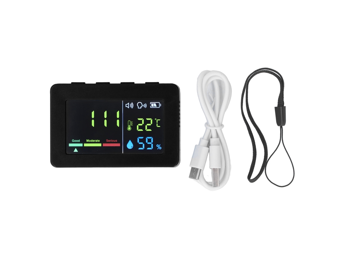 Medidor De Temperatura Y Humedad Con Alarma, Sensor De Alta Precisión, Vt-co02, Negro.