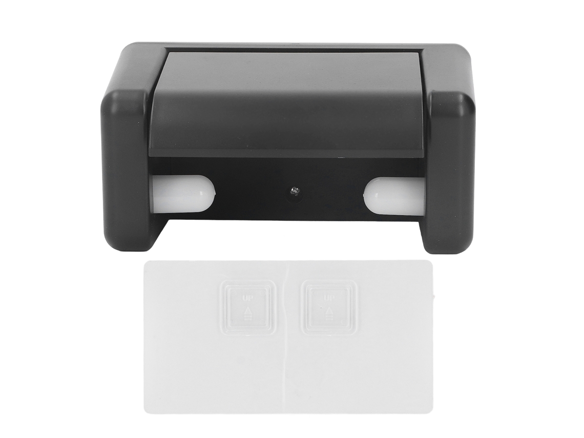 Soporte de plástico negro para papel higiénico, para montaje en pared - No requiere taladrar.