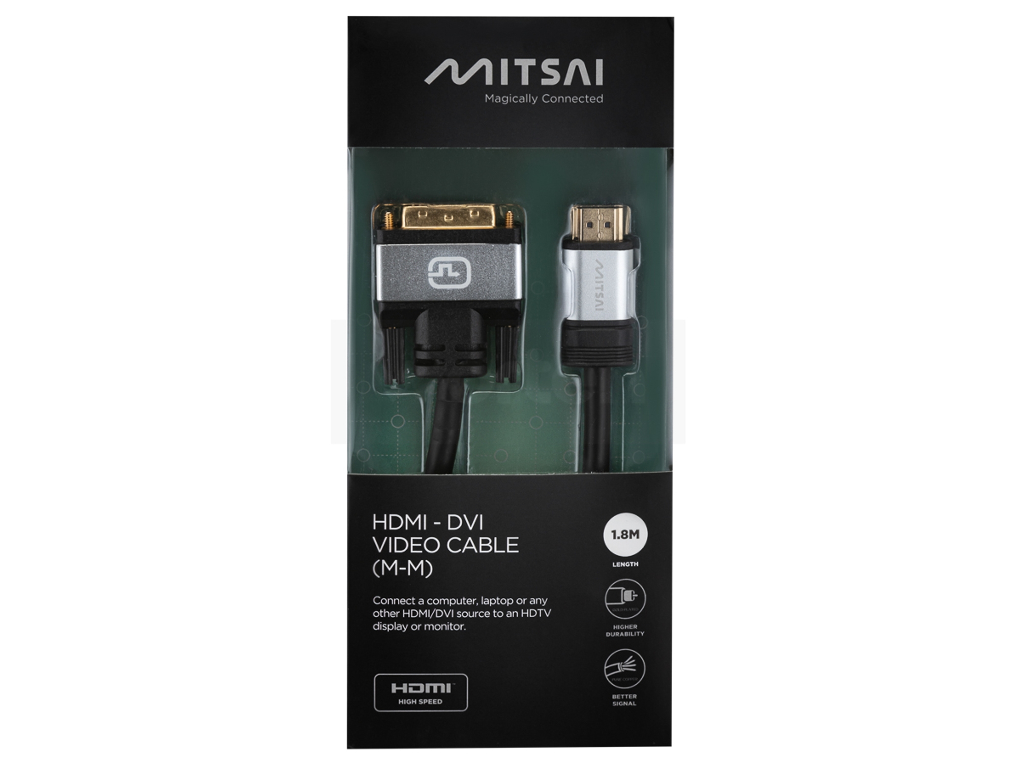 Cable HDMI MITSAI (DVI-D - 1.8m - Negro)