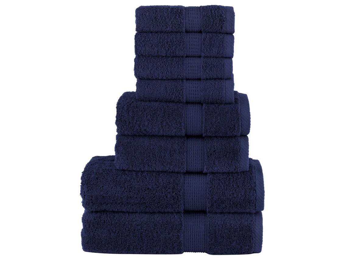 Conjunto De Toalla Lovely Home Solund Marino Gsm Azul - 8pcs (30x50cmlxc)
