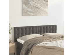 Cabeceros 2 Unidades Terciopelo Gris Oscuro 72x5x78/88 Cm