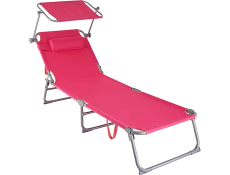 Tumbona TECTAKE Chloe (Rosa - Acero - 161x68x111 cm)