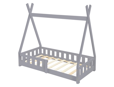 Cama Para Niños Tipi Estructura De Madera De La Casa De Juego Indio Contra La Pieza Gris
