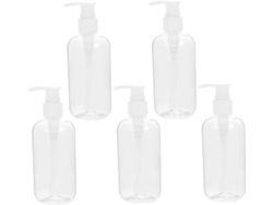 Juego de 5 botellas vacías para loción, dispensador de cosméticos, botella con bomba.