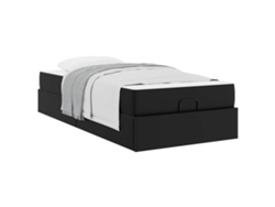 Maison Exclusive - Estructura De Cama Con Colchón Con Colchón 2 Pcs Negro Pvc