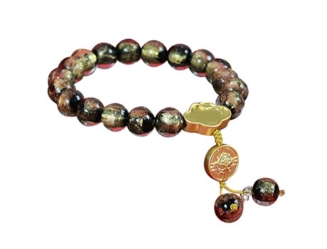 Bolso JEIIBRZUI Pulsera De Lámina Oro Plata Círculo Negro (10 mm)