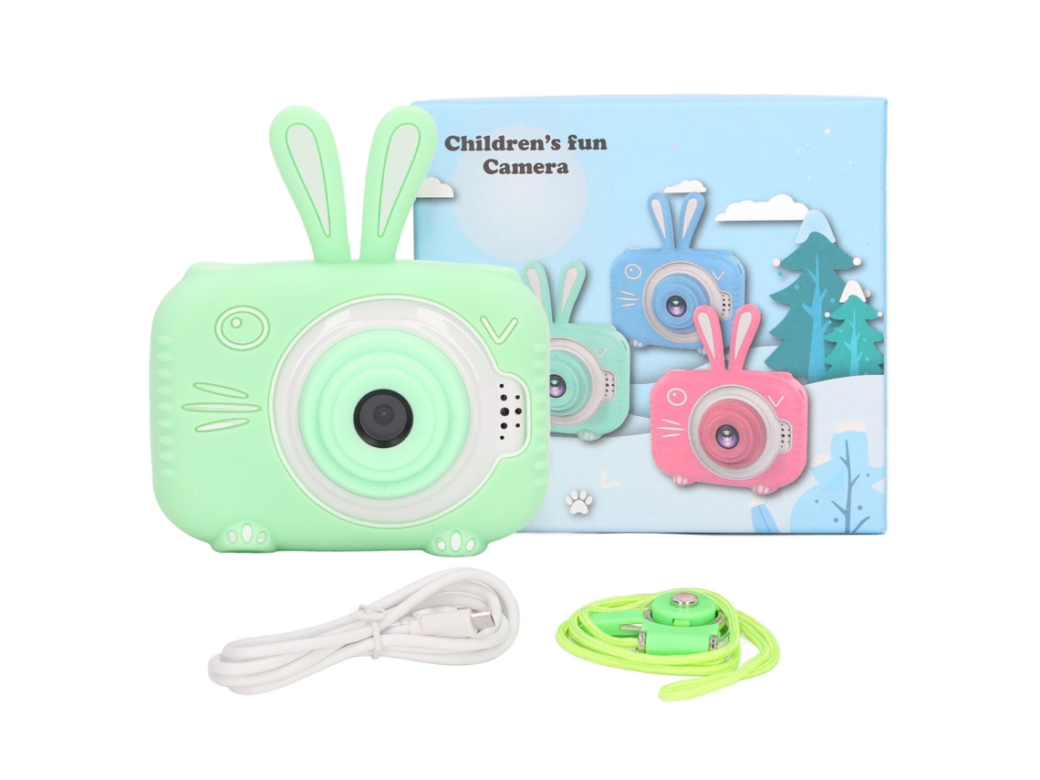 Cámara Para Niños Mini Verde X5 Hd 20mp Carga Usb Autofoco Pegatinas Integradas Juguete Cámara Digital