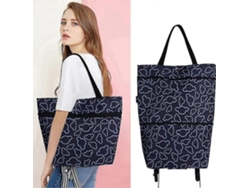 Bolsa de compras plegable con ruedas 7306, plegable, reutilizable, para mujer, GOKOCO