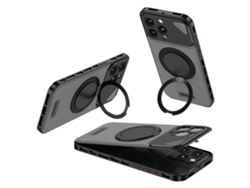 Soporte Carcasa Gris Oscuro Para Iphone 13 Pro Max Metal Negro