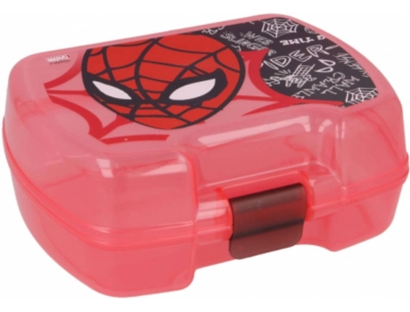 Lonchera SPIDERMAN (Rojo - Plástico - 7 x 18 x 13 cm)