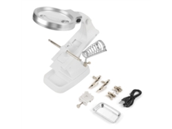 Lupa De Mesa Com Luz Led E Suporte De Pinça Para Reparação, Soldagem E Soldadura