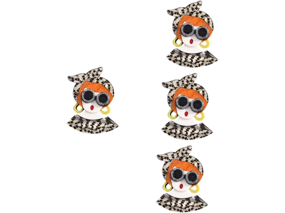 Broche Em Acetato Acrílico Em Formato De Menina, Alfinete Decorativo Para Roupas E Chapéus.