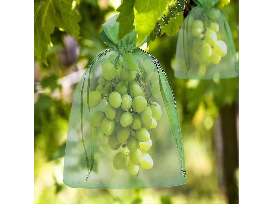 100 Bolsas De Protección Para Frutas 30x20cm/10x15cm Organza Con Cordón Para Uvas Kiwis Manzanas Y Más 30 Cm