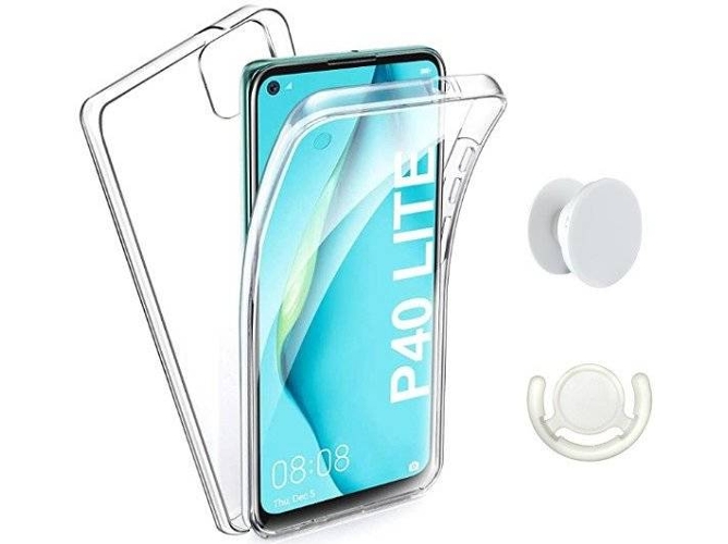 Kit Funda 360°, 1 PopSocket y 1 Suporte PopSocket Huawei P40 Lite Protection Transparente