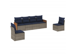 Maison Exclusive - Conjunto De Sofá De Jardín De 6 Piezas Con Cojines, Poliratán Gris