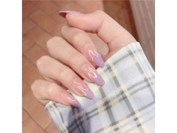 Uñas Postizas Cuadradas De Acrílico Con Diseño De Llamas Rosa-moradas Para Pegar.