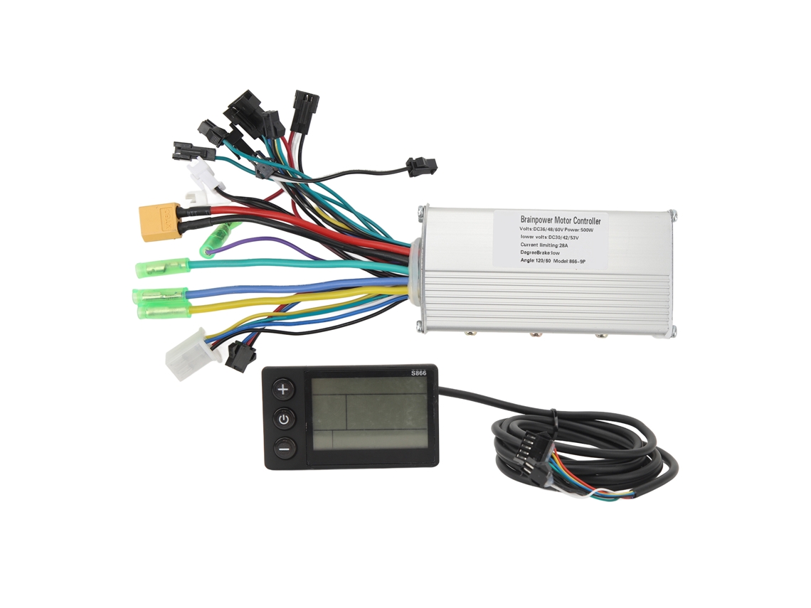 Kit De Controlador Para Bicicleta Eléctrica De 36v, 48v Y 60v, 500w Y 28a Con Panel Lcd Para Conversión De Bicicletas 866.