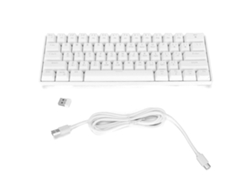 Teclado Mecânico Gamer Hxsj 61 Teclas Rgb Sem Fio Bt5.0 2.4g Type C Ergonomico Branco