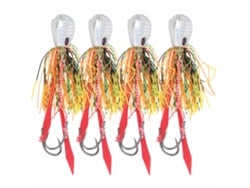 4pcs Iscas Artificiais De Pesca Com Saia De Silicone E Gancho Acessório De Pesca Cabeça Prata 65g