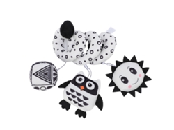 Mali brinquedo Pendurado para Cama e Carrinho de Bebê Coruja Preto e Branco com Sineta