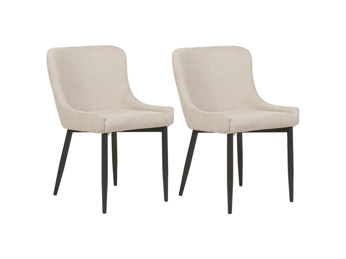 Conjunto de 2 cadeiras de refeição modernas BELIANI Everly de Poliéster Creme 52x62x82