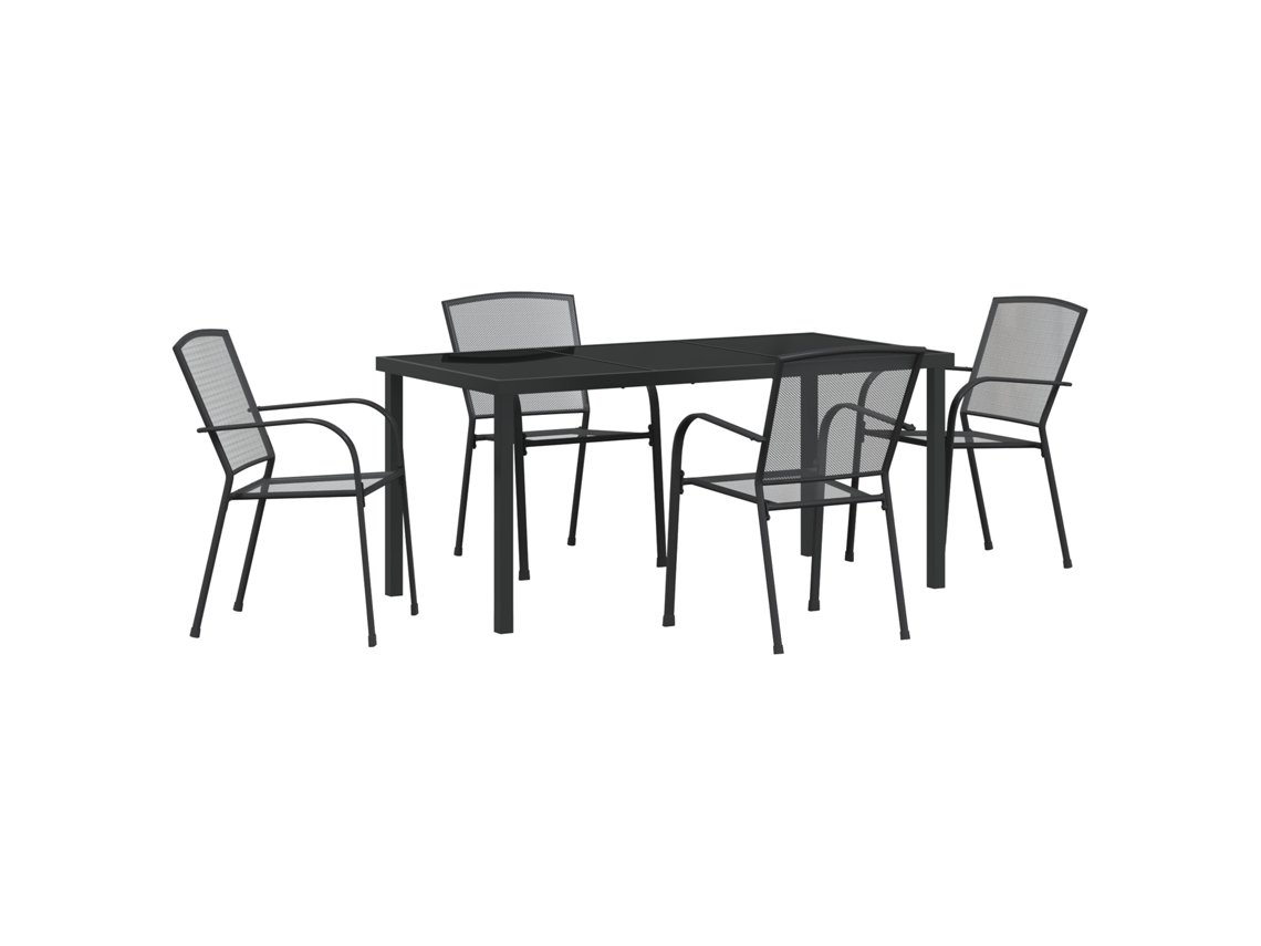 Conjunto de comedor de jardín Vidaxl de 5 piezas en acero antracita