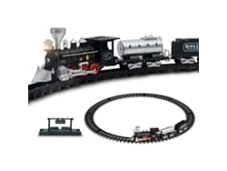 Ats-conjunto De Tren Eléctrico Con Pista Retro Simulada Luz Y Sonido Regalo De Navidad Juguete