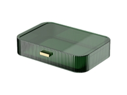 Organizador de maquillaje apilable para cosméticos verde (30x21.5x6.5cm) Kofihety
