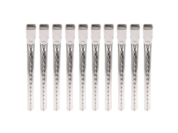10 Piezas/set Pinzas De Pelo Profesionales De Plata Prong Alligator Clips De Metal Para Peluquería