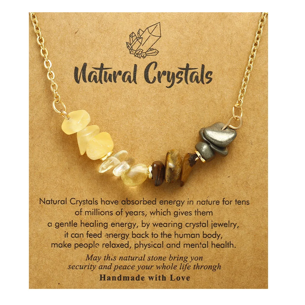 (chakra Del Plexo Solar) Collar De Piedras Preciosas De Los Siete Chakras, Cadena De Acero Inoxidable