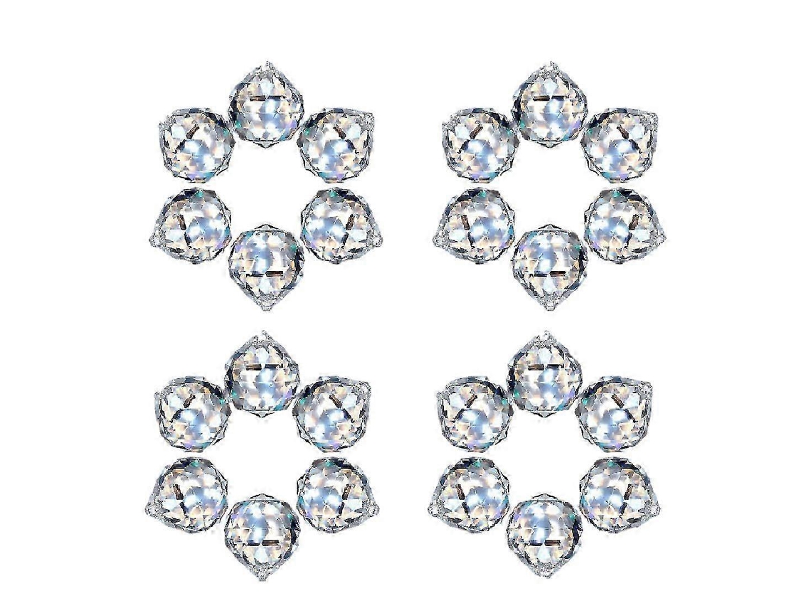 Juego de 24 bolas de cristal para colgar en ventanas, hogar y oficina, con colgantes en forma de arcoíris.